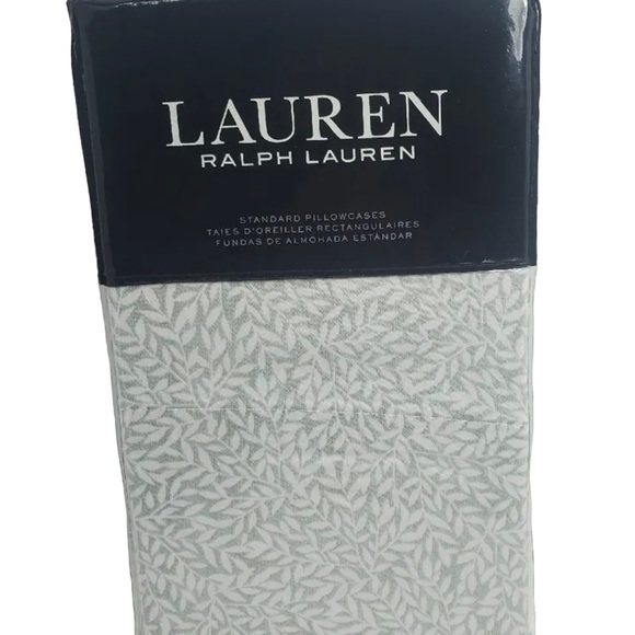 Lauren Ralph Lauren Spencer leaf sateen Standard Size 2 pillowcases 100% cotton - Picture 1 of 6